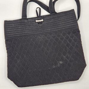 Vera Bradley Black and Leopard Tote with Toggle Closure